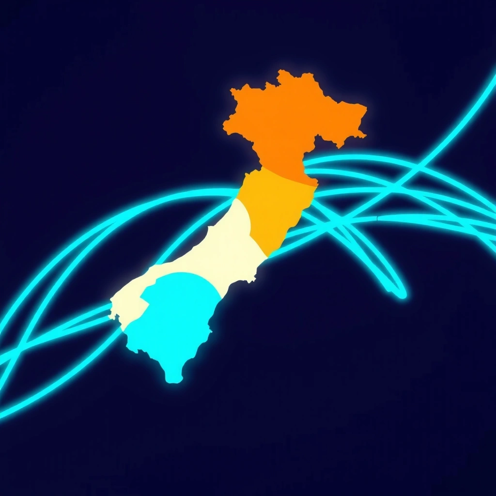 Mappa stilizzata dell'Italia con zone indicate a colori per l'intensità della copertura 5G